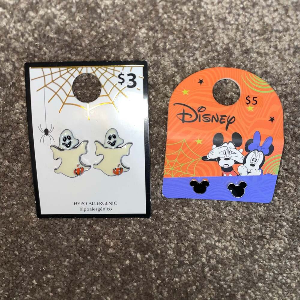 Hypo-Allergenic Halloween Mickey & Ghost Earrings